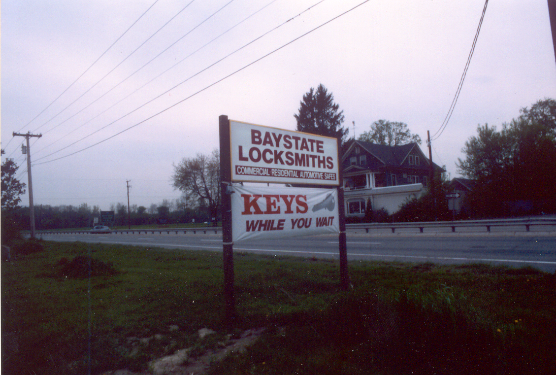 Original Baystate Locksmiths Sign from 1457 Riverdal Street