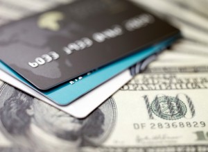 close up of credit cards and cash