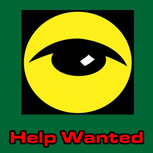 help wanted sign with NSS eye