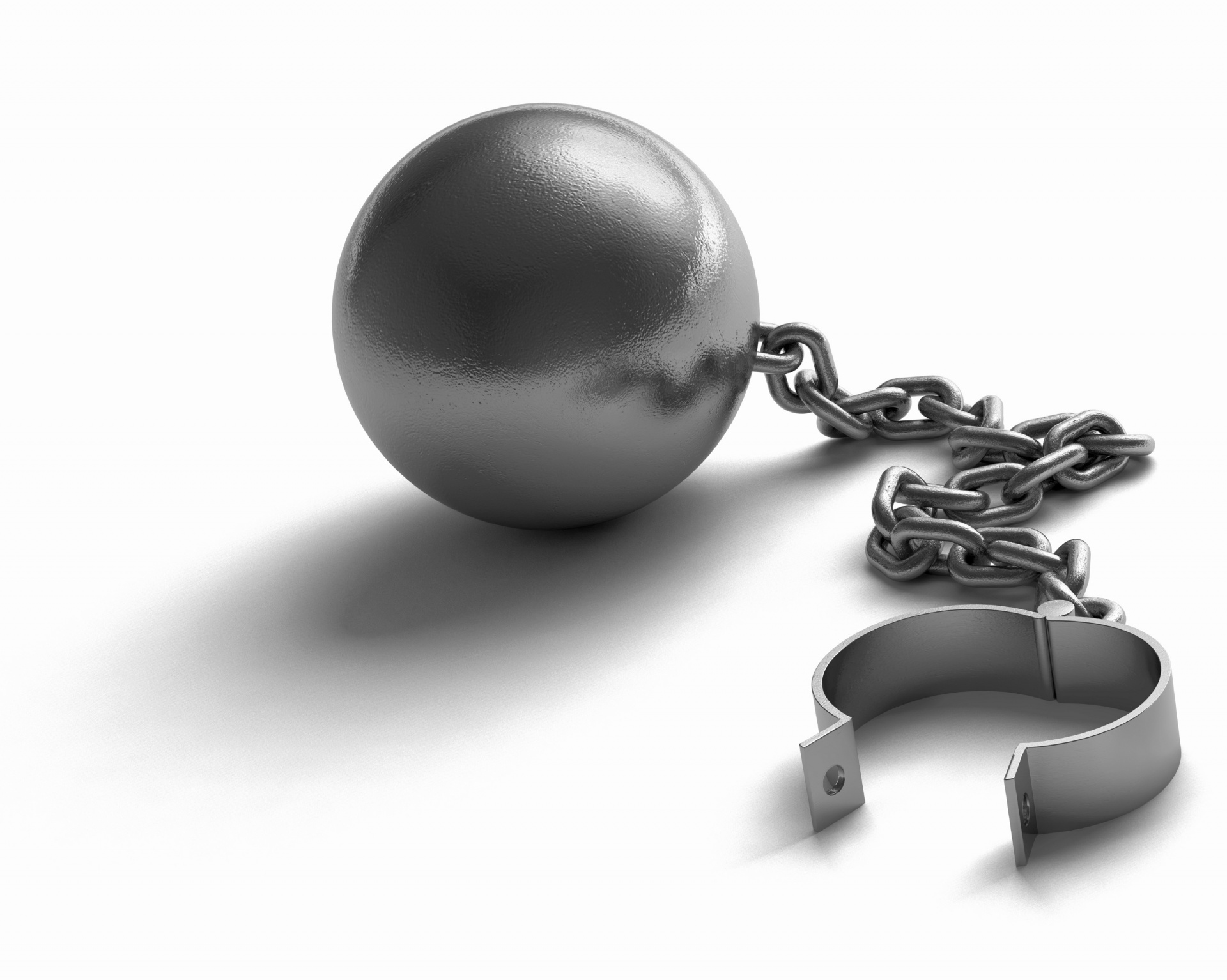 unlocked ball and chain.