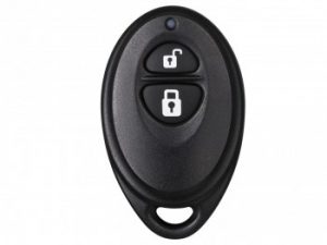 An Interlogix Keychain Remote.
