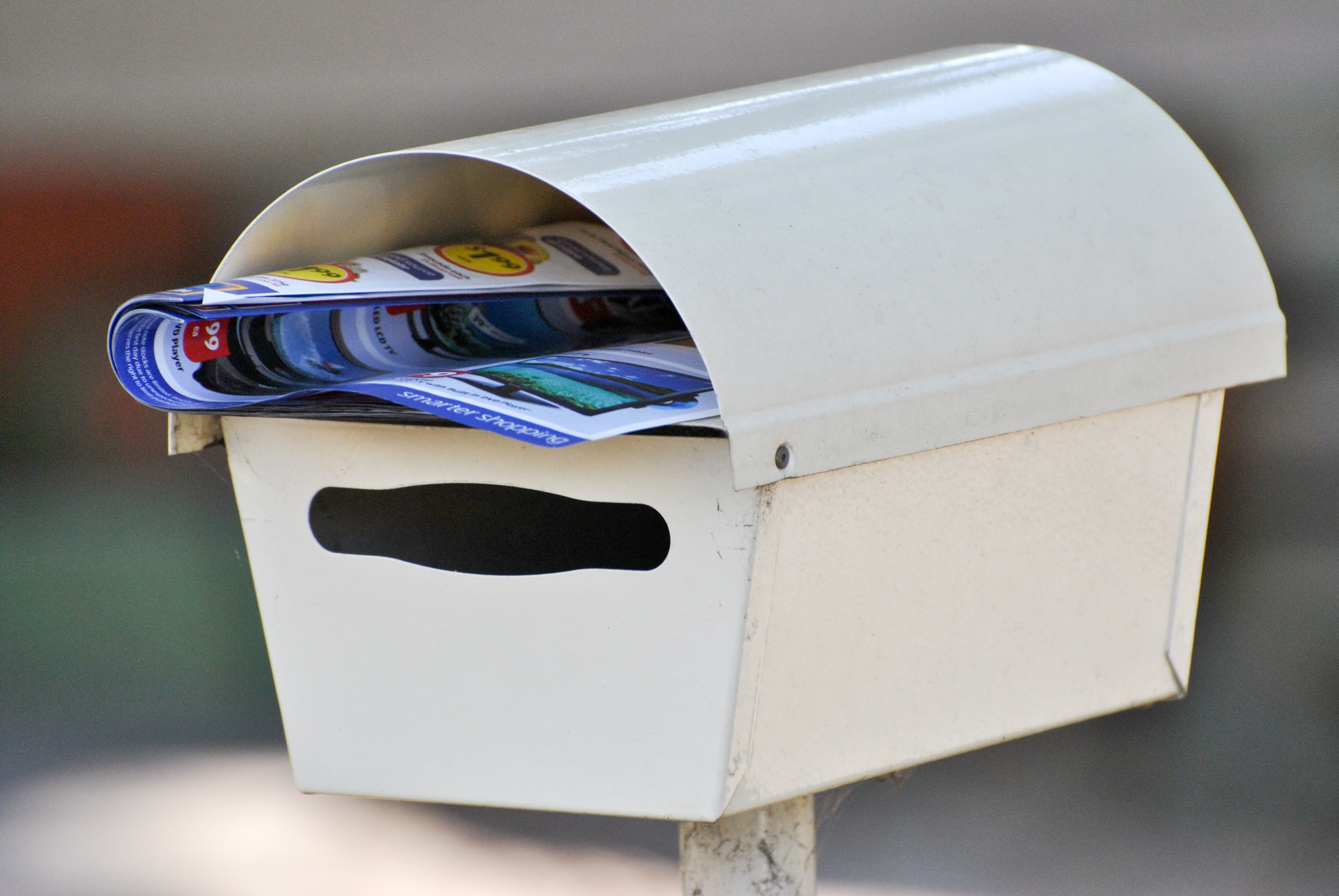 Mail in a mailbox.