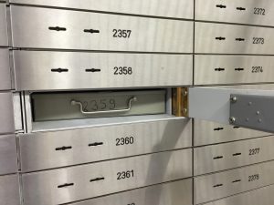 A safe bank deposit box