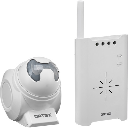 An Optex motion detector and sounder.