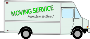 A truck with the words "Moving Service" on the side