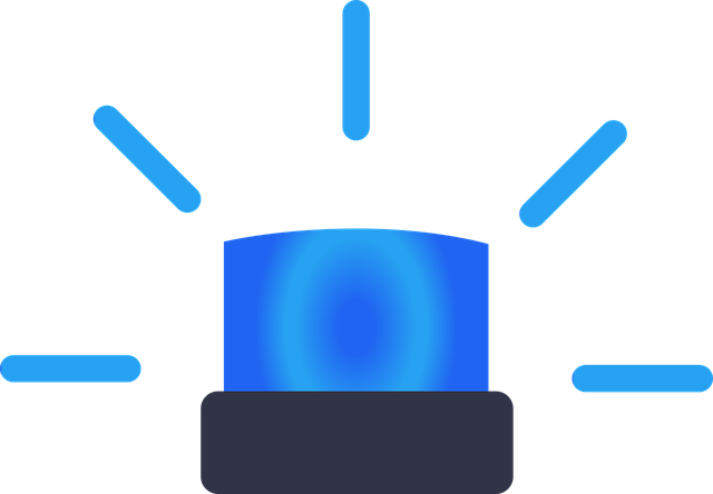 A blue police light